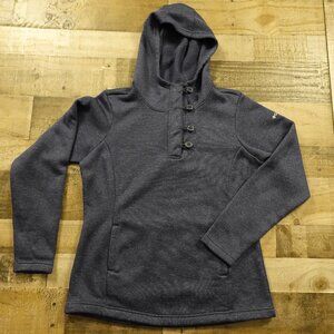 Columbia Darling Days Hoodie XL Navy Button Neck Pullover Fleece Sweater Warm
